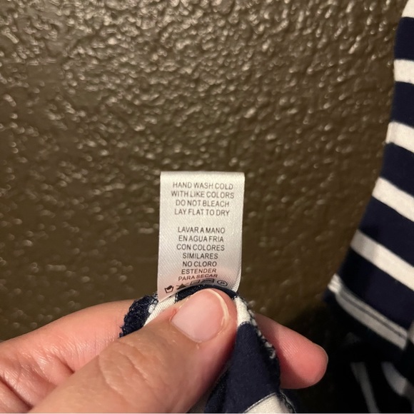 Blue & White Striped Swing Short Sleeve Dress, Strappy Top, Size 2X, Very Soft - Picture 6 of 7